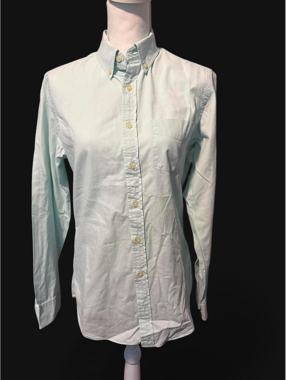 J.Crew Vintage Y2K MintGreen Oxford Button Down Shirt 100% Cotton Preppy size XS
